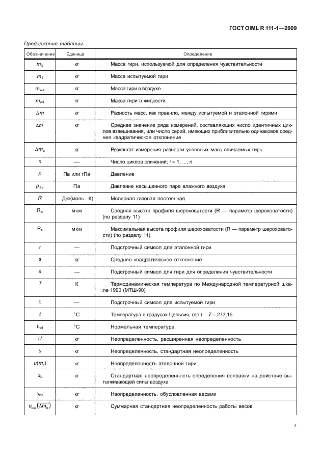 ГОСТ OIML R 111-1-2009,  12.