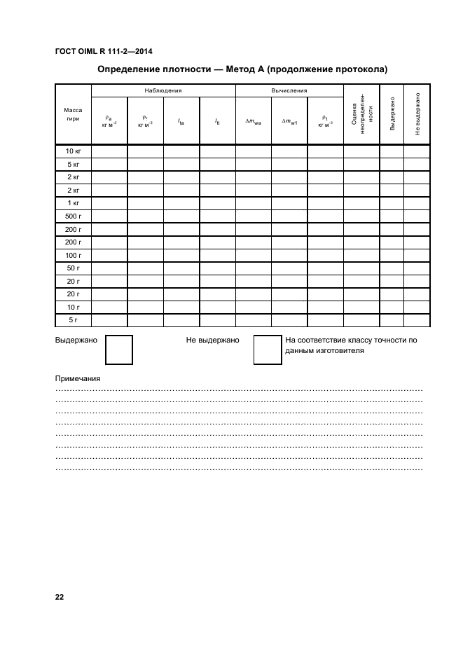 ГОСТ OIML R 111-2-2014,  27.