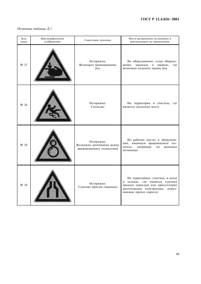 ГОСТ Р 12.4.026-2001,  52.