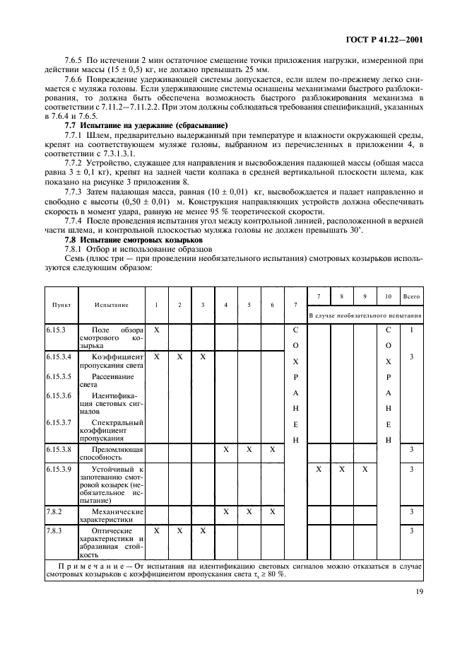 ГОСТ Р 41.22-2001,  22.