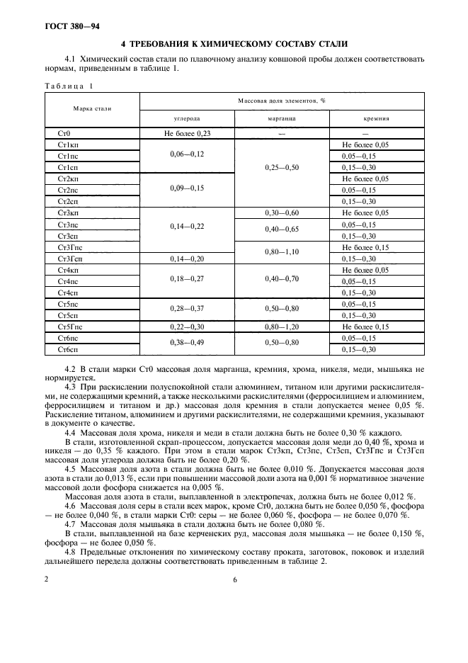 ГОСТ 380-94,  6.