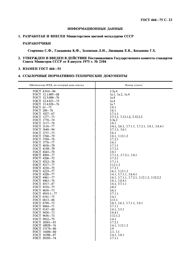 ГОСТ 444-75,  24.