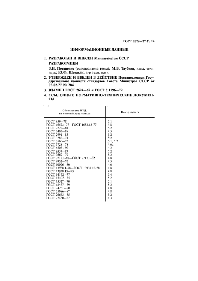 ГОСТ 2624-77,  15.