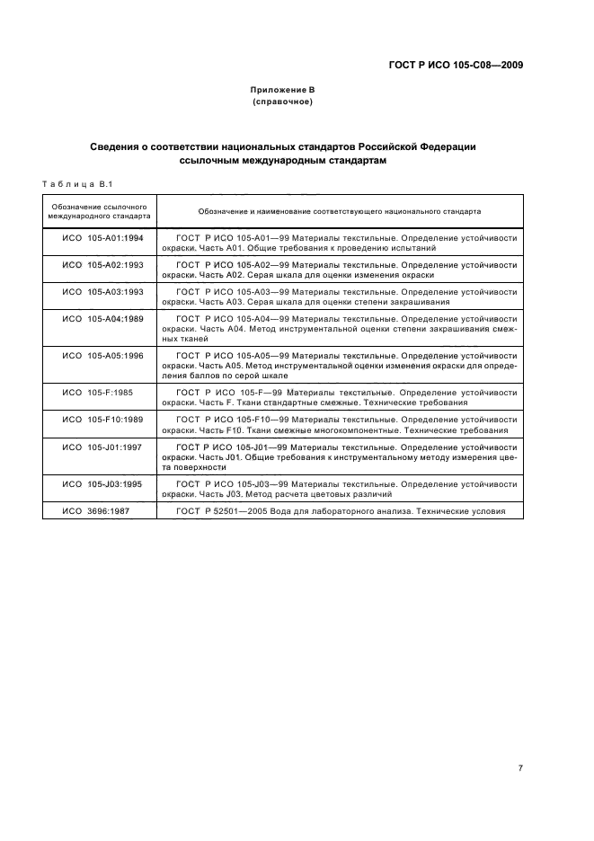 ГОСТ Р ИСО 105-C08-2009,  11.