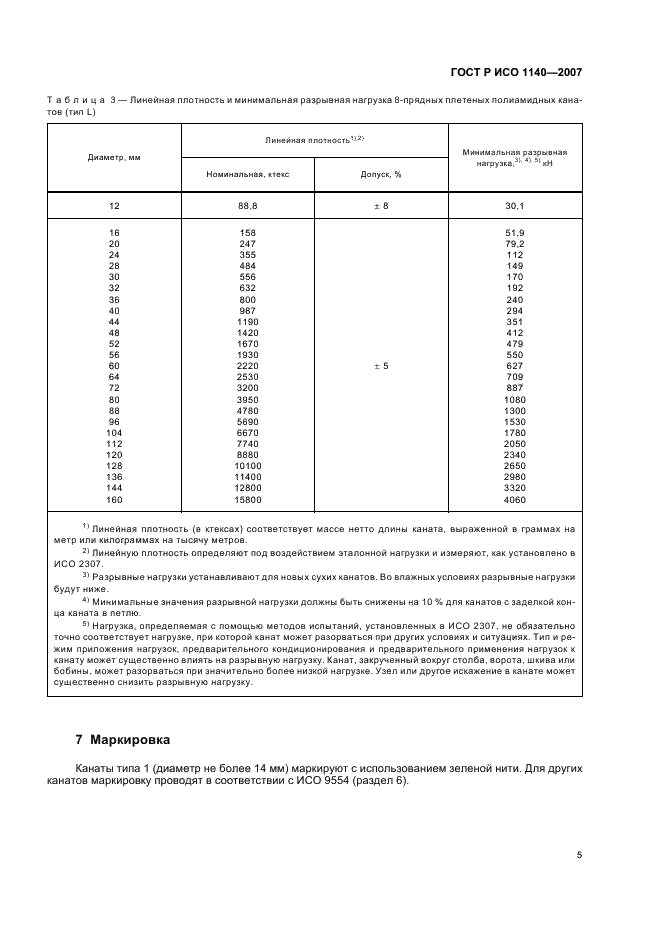 ГОСТ Р ИСО 1140-2007,  8.