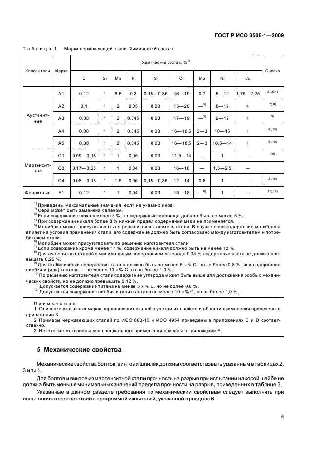 ГОСТ Р ИСО 3506-1-2009,  9.