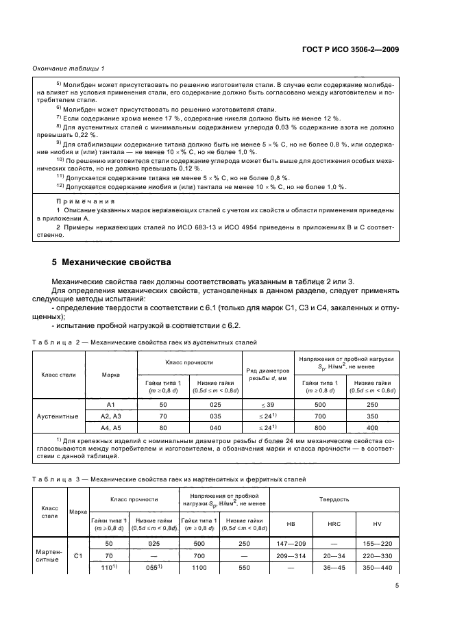 ГОСТ Р ИСО 3506-2-2009,  9.