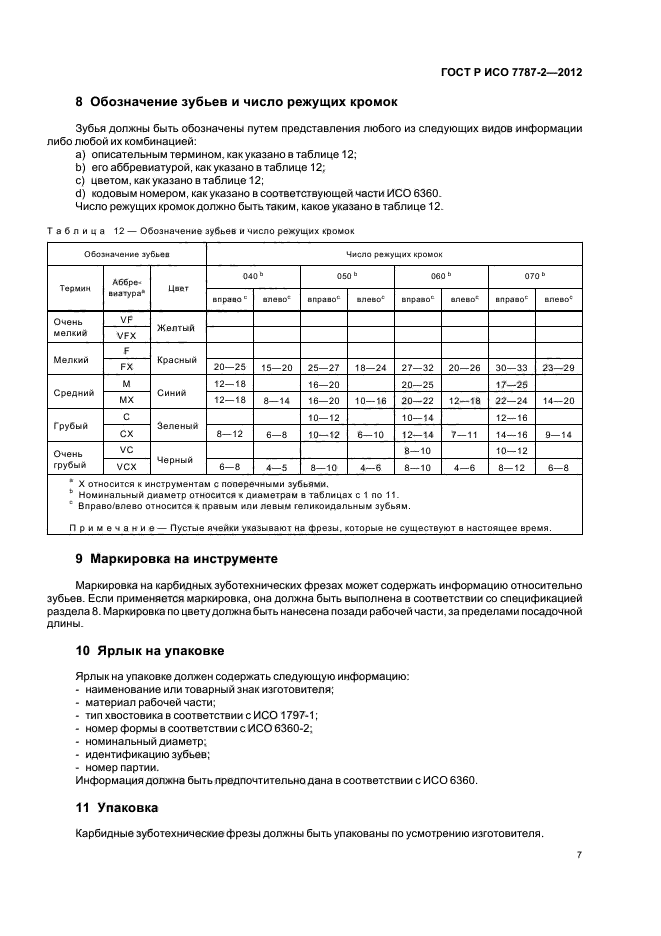 ГОСТ Р ИСО 7787-2-2012,  11.