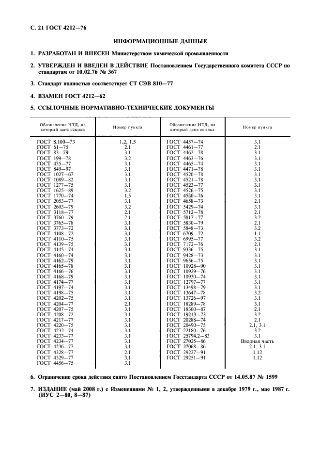 ГОСТ 4212-76,  22.