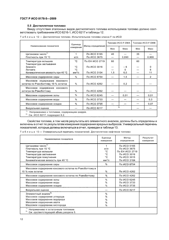 ГОСТ Р ИСО 8178-5-2009,  15.