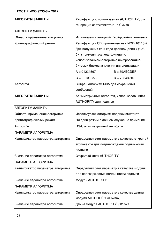 ГОСТ Р ИСО 9735-6-2012,  32.