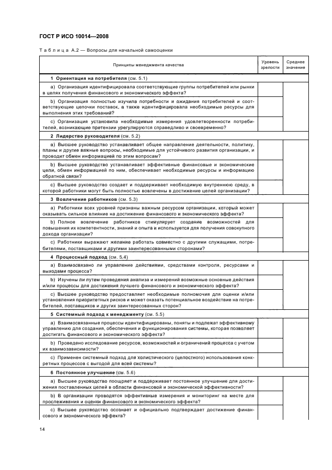 ГОСТ Р ИСО 10014-2008,  19.