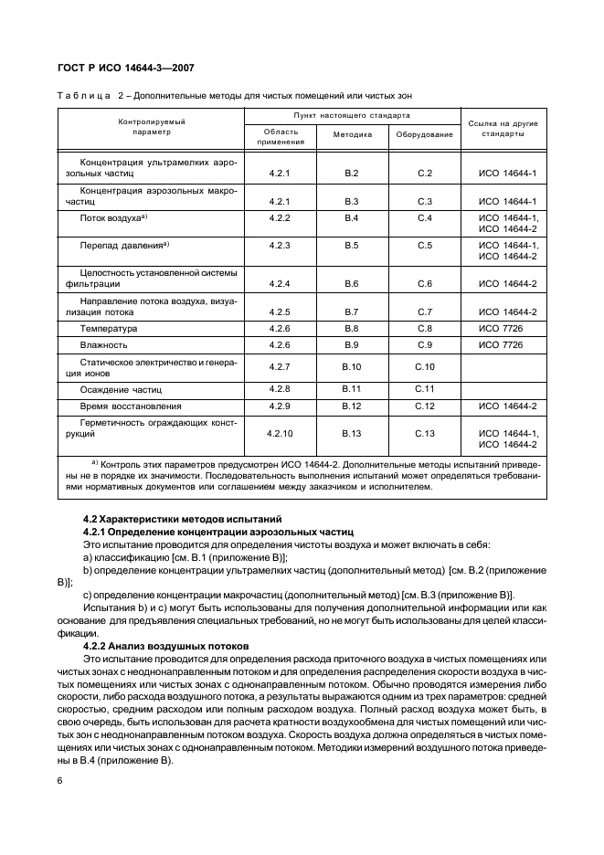 ГОСТ Р ИСО 14644-3-2007,  10.