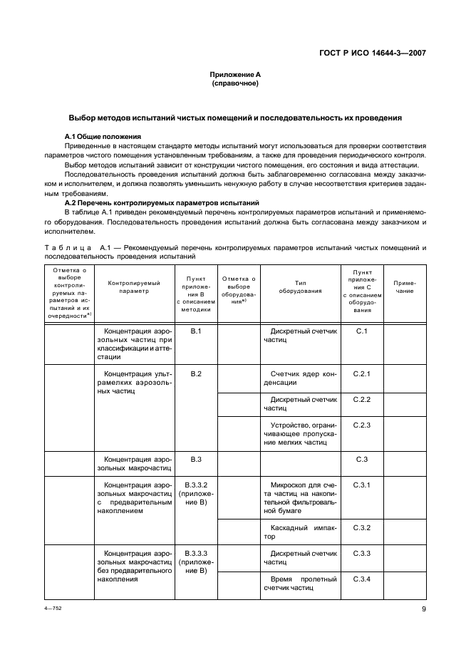 ГОСТ Р ИСО 14644-3-2007,  13.