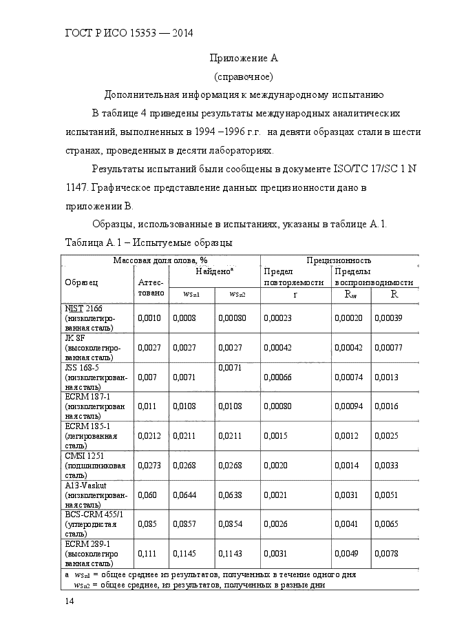 ГОСТ Р ИСО 15353-2014,  18.