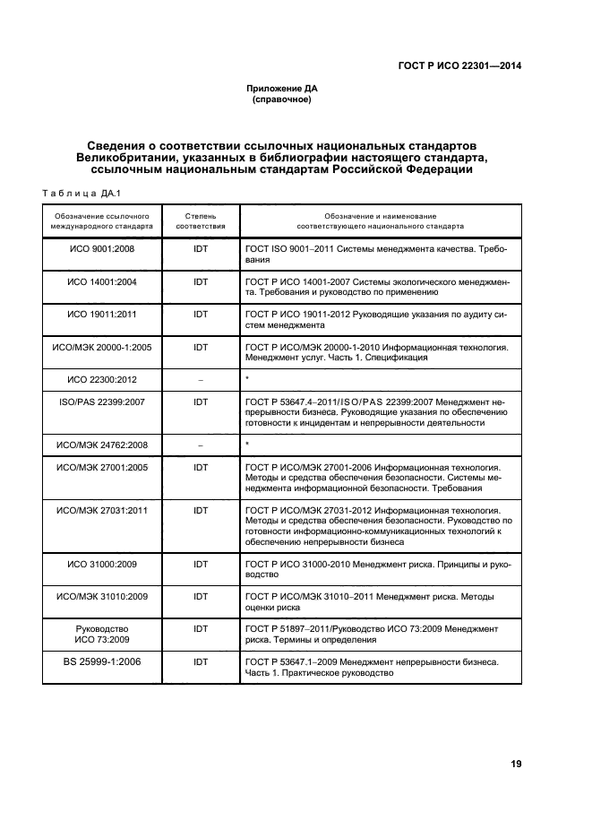 ГОСТ Р ИСО 22301-2014,  25.