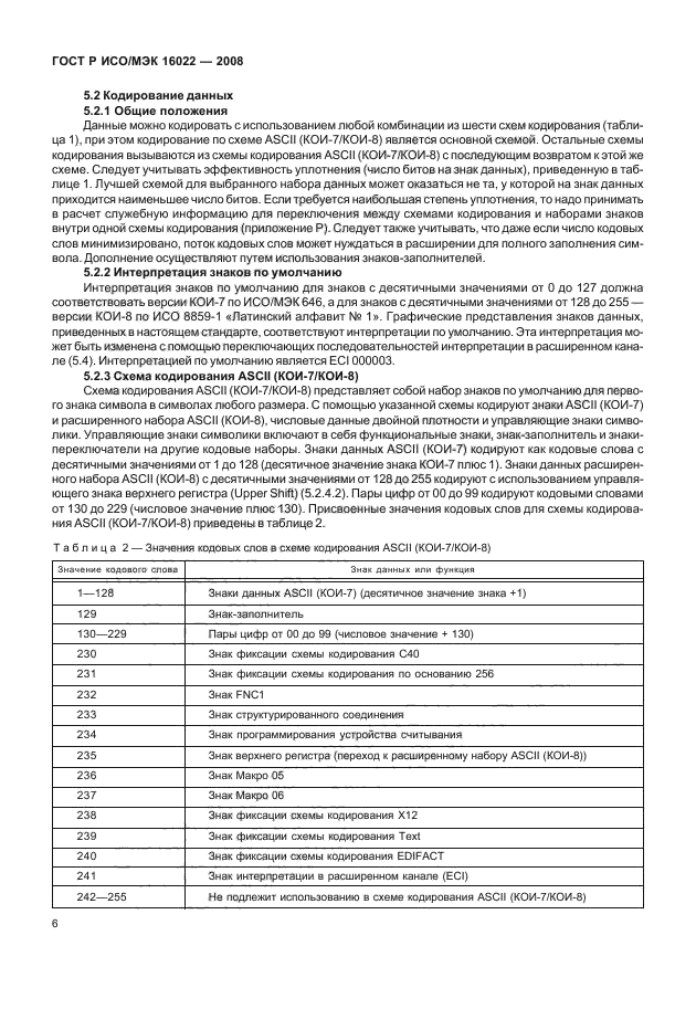 ГОСТ Р ИСО/МЭК 16022-2008,  11.