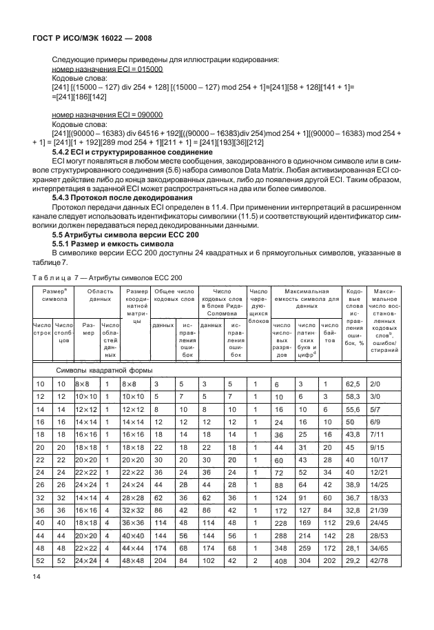 ГОСТ Р ИСО/МЭК 16022-2008,  19.