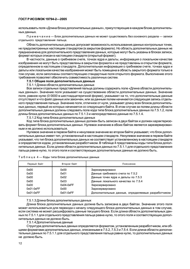 ГОСТ Р ИСО/МЭК 19794-2-2005,  16.
