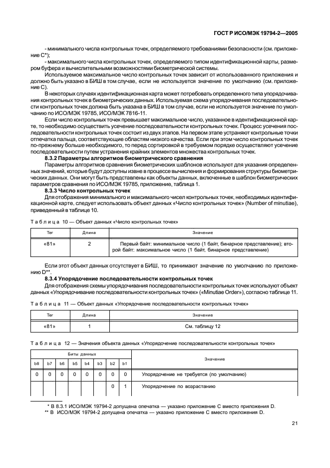 ГОСТ Р ИСО/МЭК 19794-2-2005,  25.