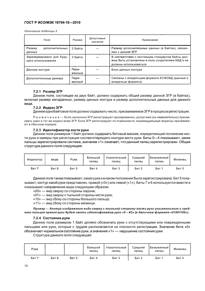 ГОСТ Р ИСО/МЭК 19794-10-2010,  14.