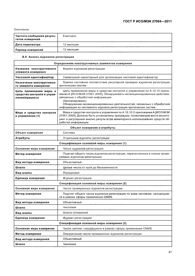 ГОСТ Р ИСО/МЭК 27004-2011,  53.
