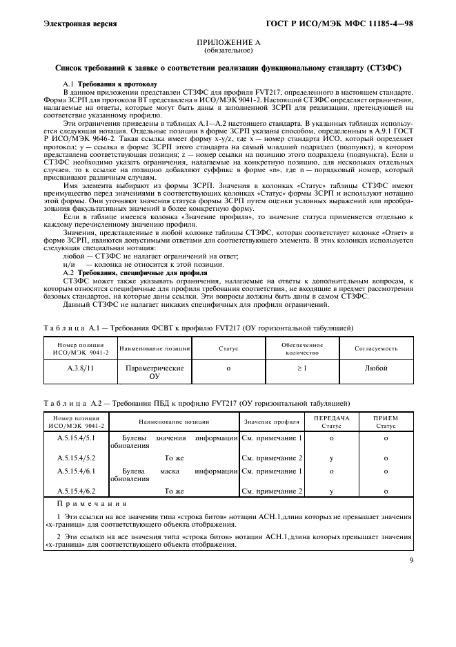 ГОСТ Р ИСО/МЭК МФС 11185-4-98,  13.