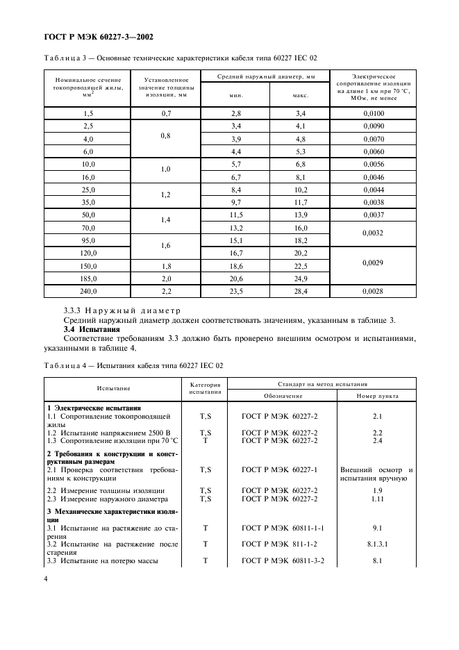 ГОСТ Р МЭК 60227-3-2002,  7.