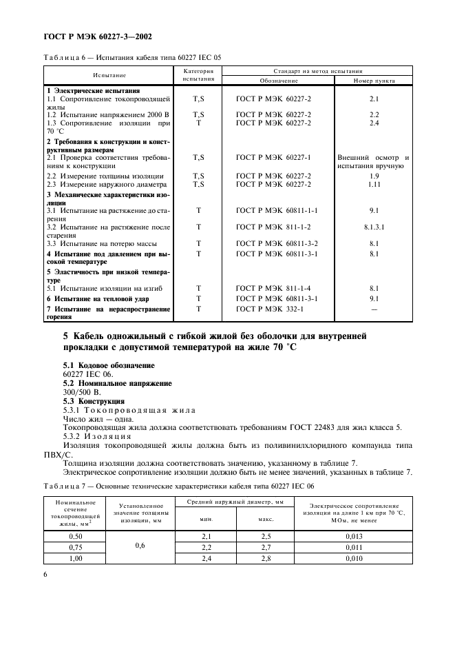 ГОСТ Р МЭК 60227-3-2002,  9.