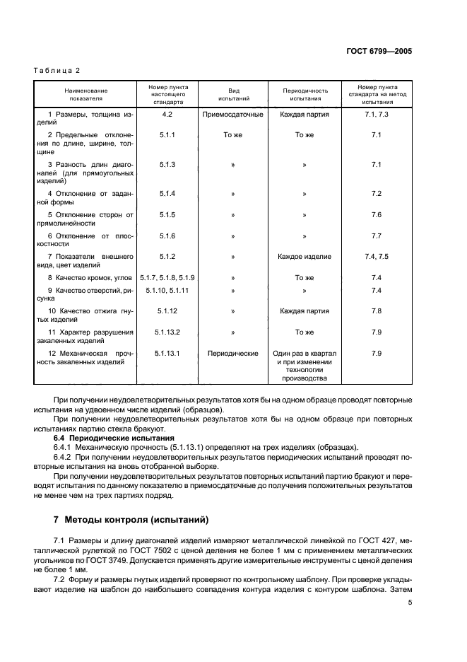 ГОСТ 6799-2005,  7.