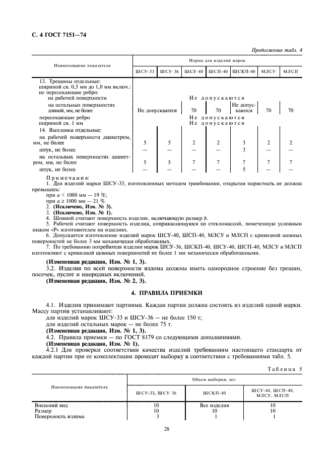 ГОСТ 7151-74,  4.