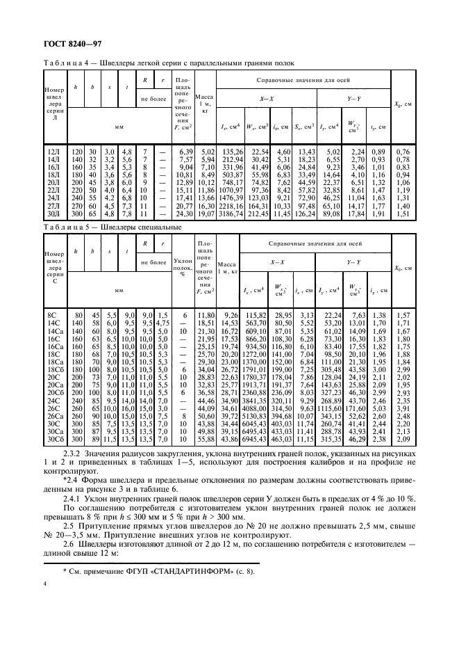 ГОСТ 8240-97,  7.