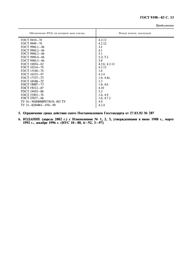 ГОСТ 9198-83,  14.