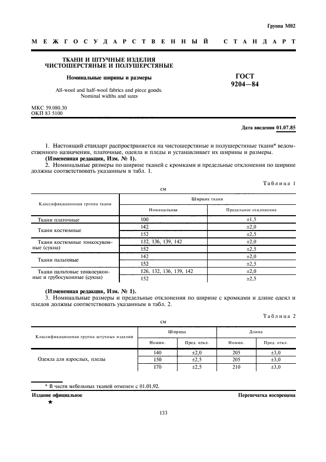 ГОСТ 9204-84,  1.