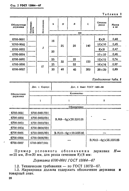 ГОСТ 13064-67,  2.