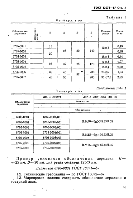 ГОСТ 13071-67,  2.