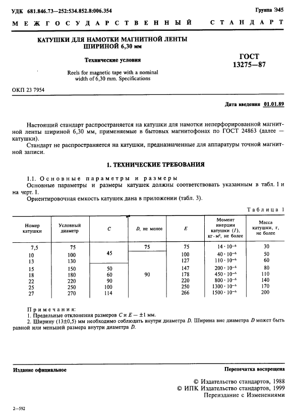 ГОСТ 13275-87,  2.