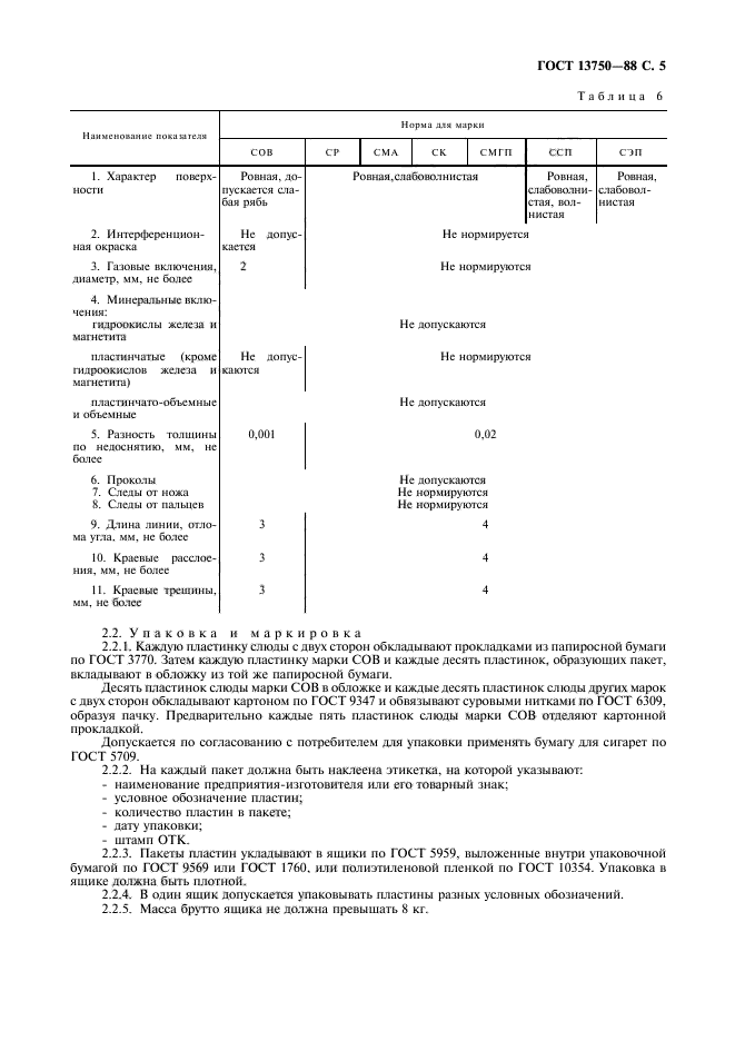 ГОСТ 13750-88,  6.