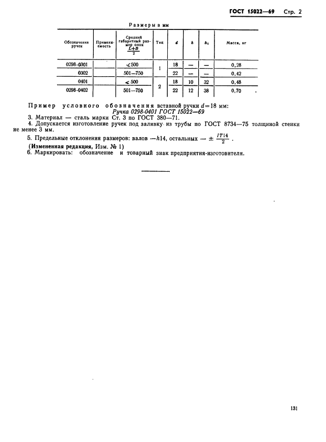 ГОСТ 15022-69,  2.