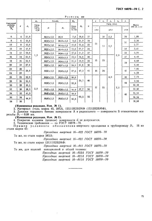 ГОСТ 16070-70,  2.