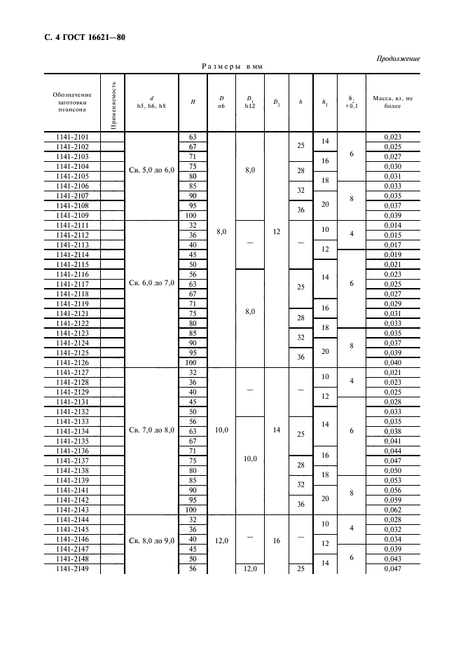 ГОСТ 16621-80,  6.