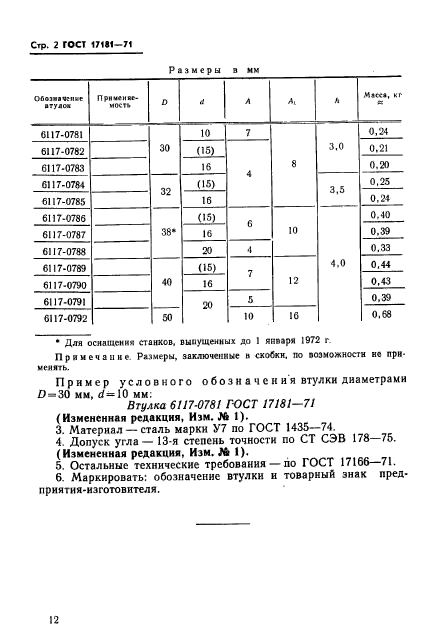 ГОСТ 17181-71,  2.