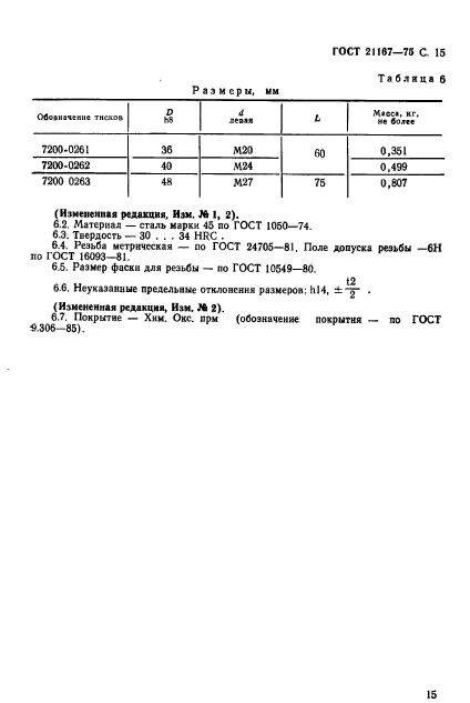 ГОСТ 21167-75,  17.