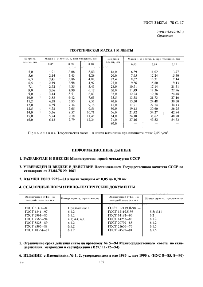 ГОСТ 21427.4-78,  17.