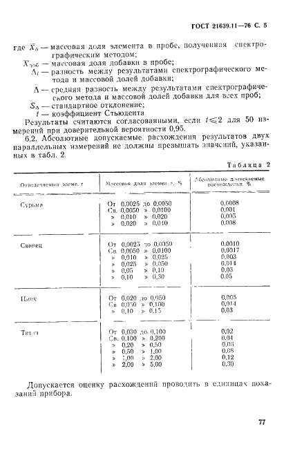 ГОСТ 21639.11-76,  6.