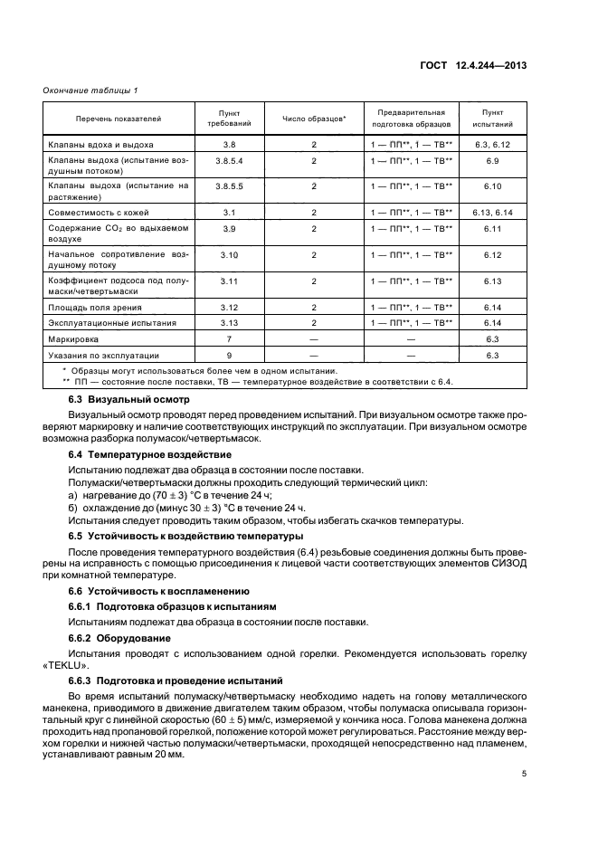 ГОСТ 12.4.244-2013,  8.