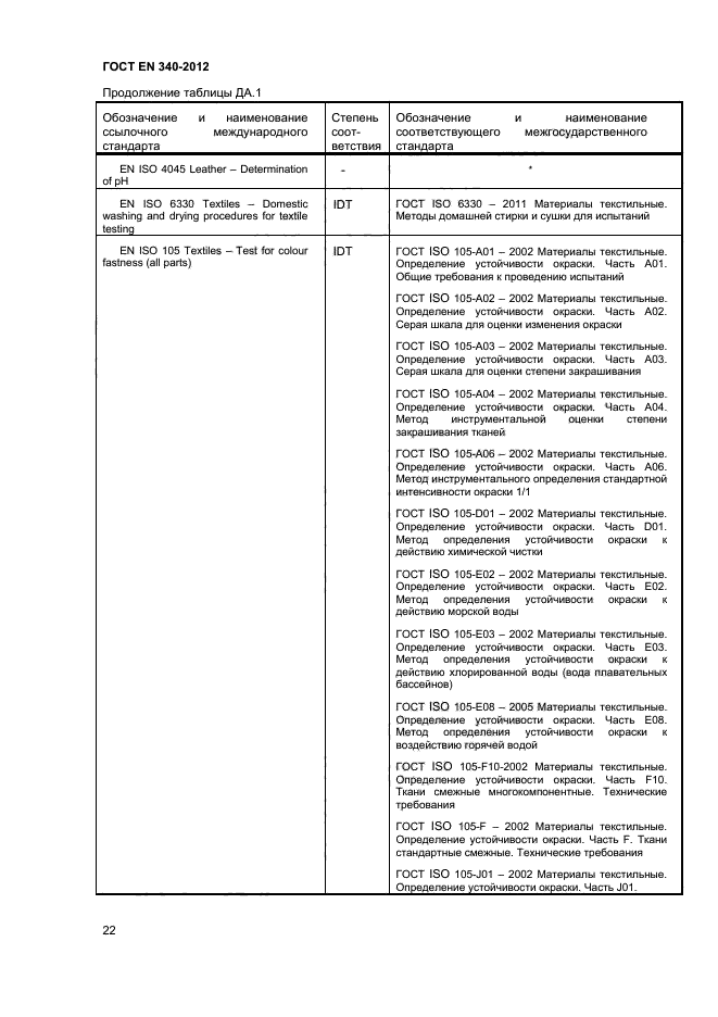 ГОСТ EN 340-2012,  26.