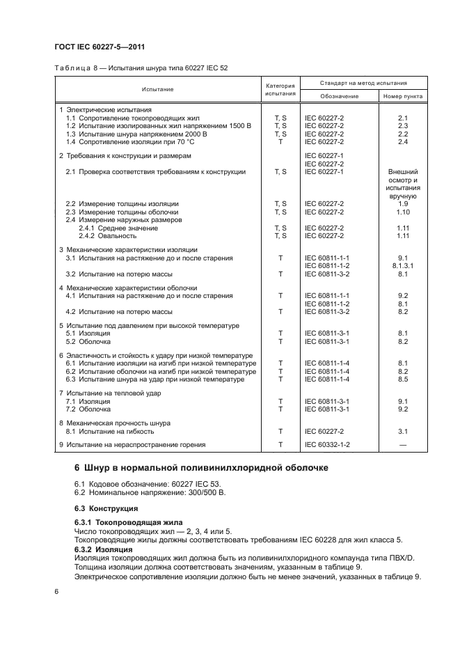 ГОСТ IEC 60227-5-2011,  9.