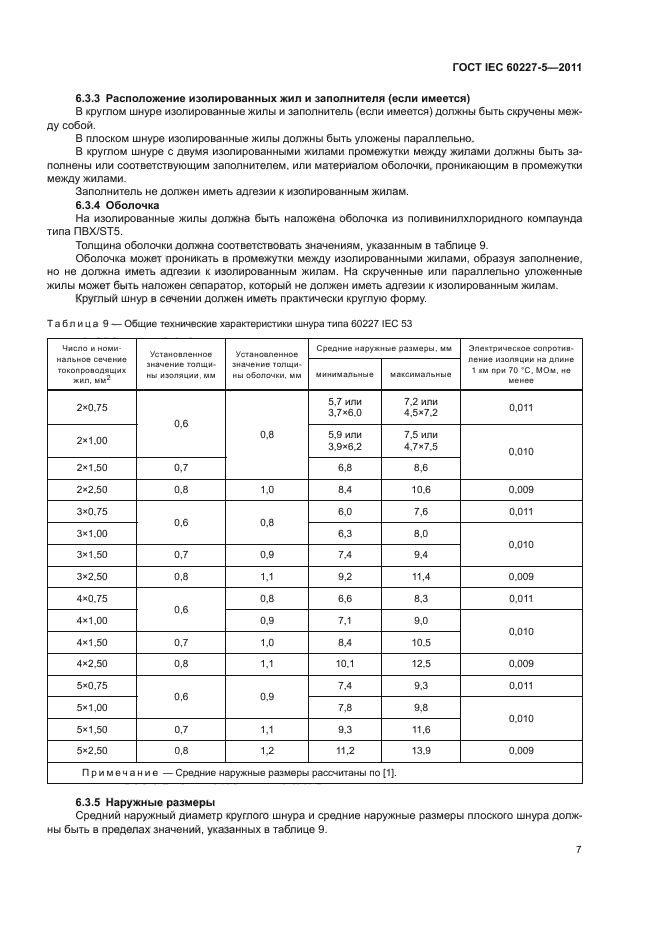 ГОСТ IEC 60227-5-2011,  10.