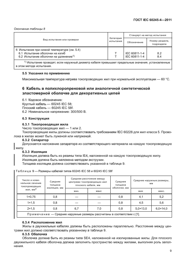 ГОСТ IEC 60245-4-2011,  11.